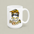 Personalized Blessed Mama Sunflower Mug – Custom Name Coffee Mug Gift for Mom