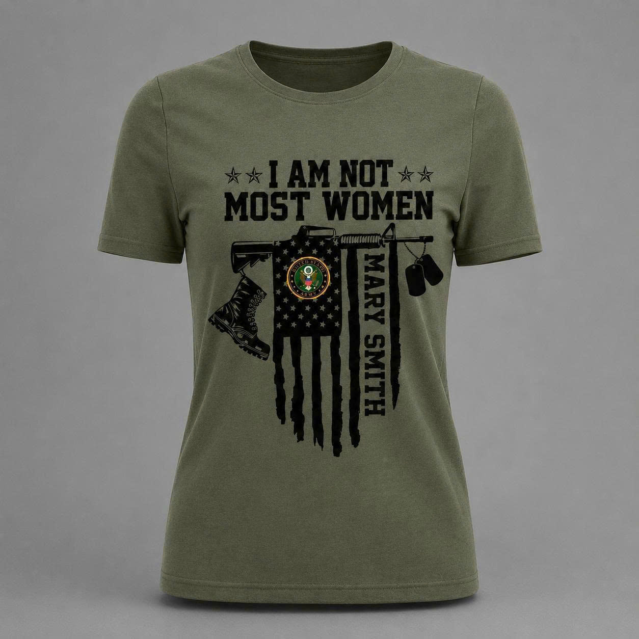 Personalized Veteran Woman Shirt – Custom Name Military Pride T-Shirt