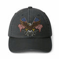 Patriotic Bald Eagle Embroidered Veteran Cap – American Flag Crossed Rifles Military Dad Hat