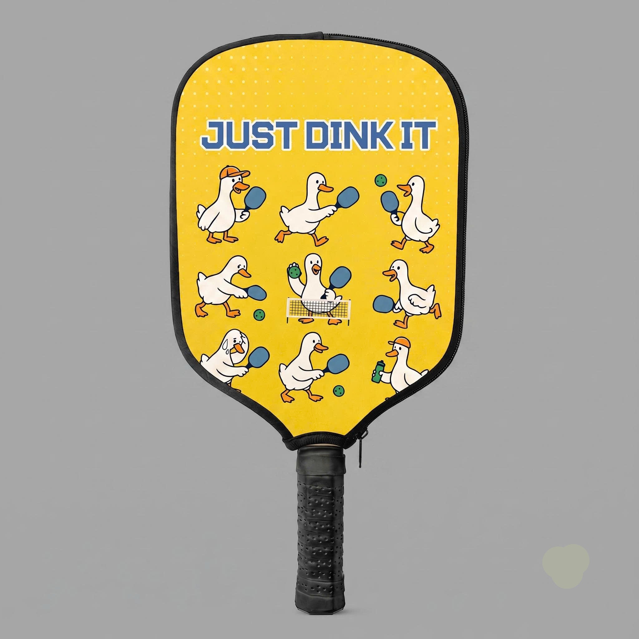Just Dink It Funny Duck Pickleball Paddle Cover – Cute Goose Pickleball Racquet Protector Gift