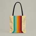 Personalized Pickleball Tote Bag – Custom Name & Year Retro Rainbow Canvas Shoulder Bag | Pickleball Gift for Women