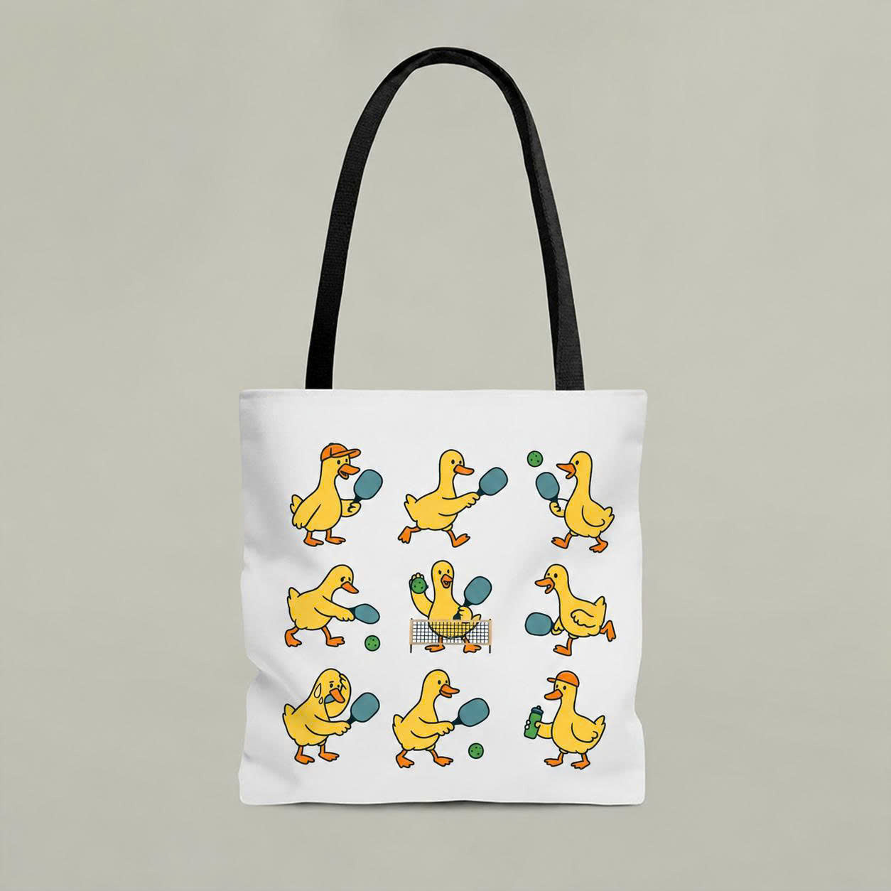 Funny Pickleball Duck Tote Bag – Cute Pickleball Lover Shoulder Bag | Gift for Pickleball Players