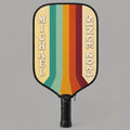 Personalized Pickleball Paddle Cover – Custom Name & Year Neoprene Paddle Case | Retro Vintage Rainbow Design