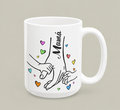 Personalized Mama & Kids Hand Holding Mug – Custom Name Family Love Coffee Cup