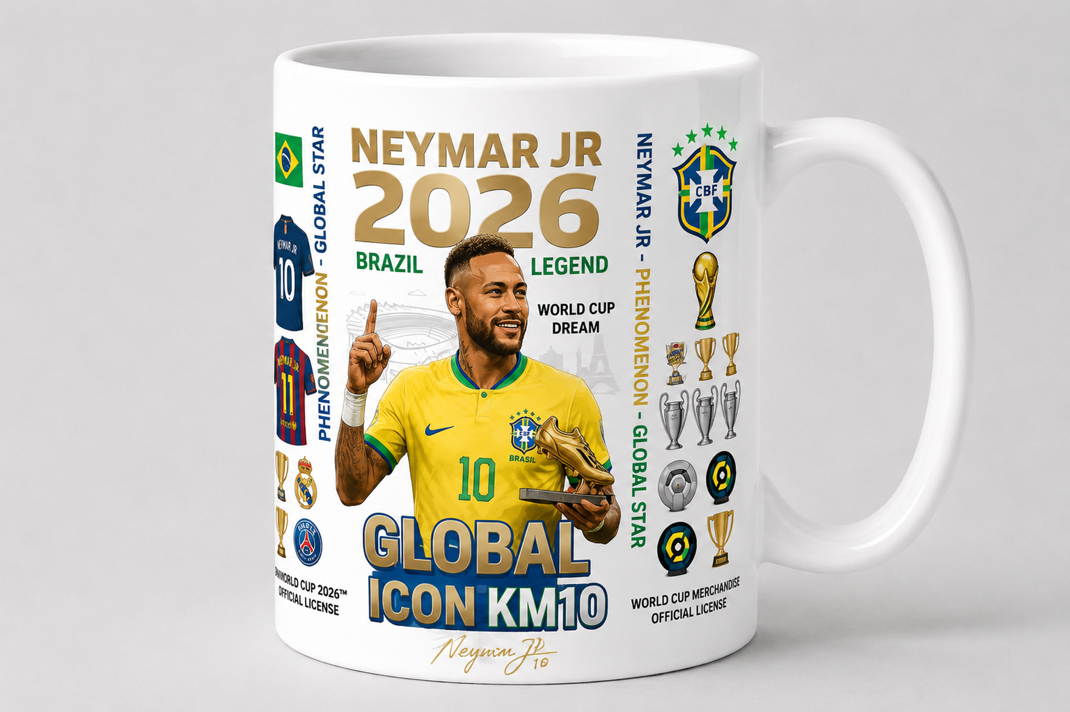Neymar Jr Global Icon KM10 2026 Mug – Brazil Soccer Legend Coffee Mug ⚽🏆