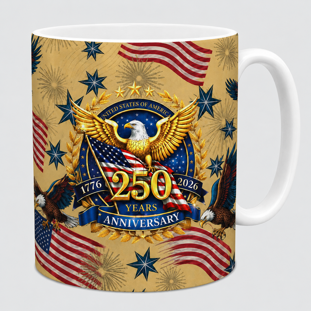 250 Years Anniversary Mug – Patriotic Eagle & American Flag Coffee Mug 🇺🇸🦅