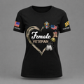 Personalized Female Veteran Heart T-Shirt – Custom Military Women Appreciation Shirt