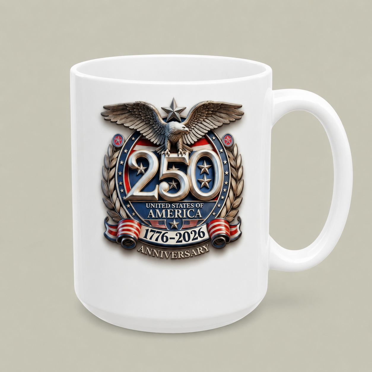 250th Anniversary USA Patriotic Eagle Coffee Mug – America 250 Celebration Mug 🇺🇸🦅