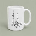 Personalized Mom & Baby Hand Mug – Custom Name Minimalist Love Coffee Cup