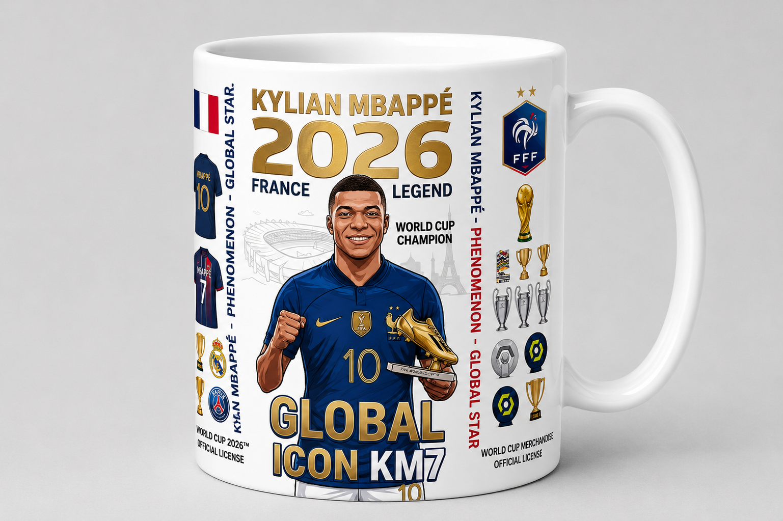 Kylian Mbappé Global Icon KM7 2026 Mug – France Soccer Legend Coffee Mug ⚽🏆