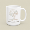 Family Tree Mug – “Happiness Is Homemade” Inspirational Coffee Mug