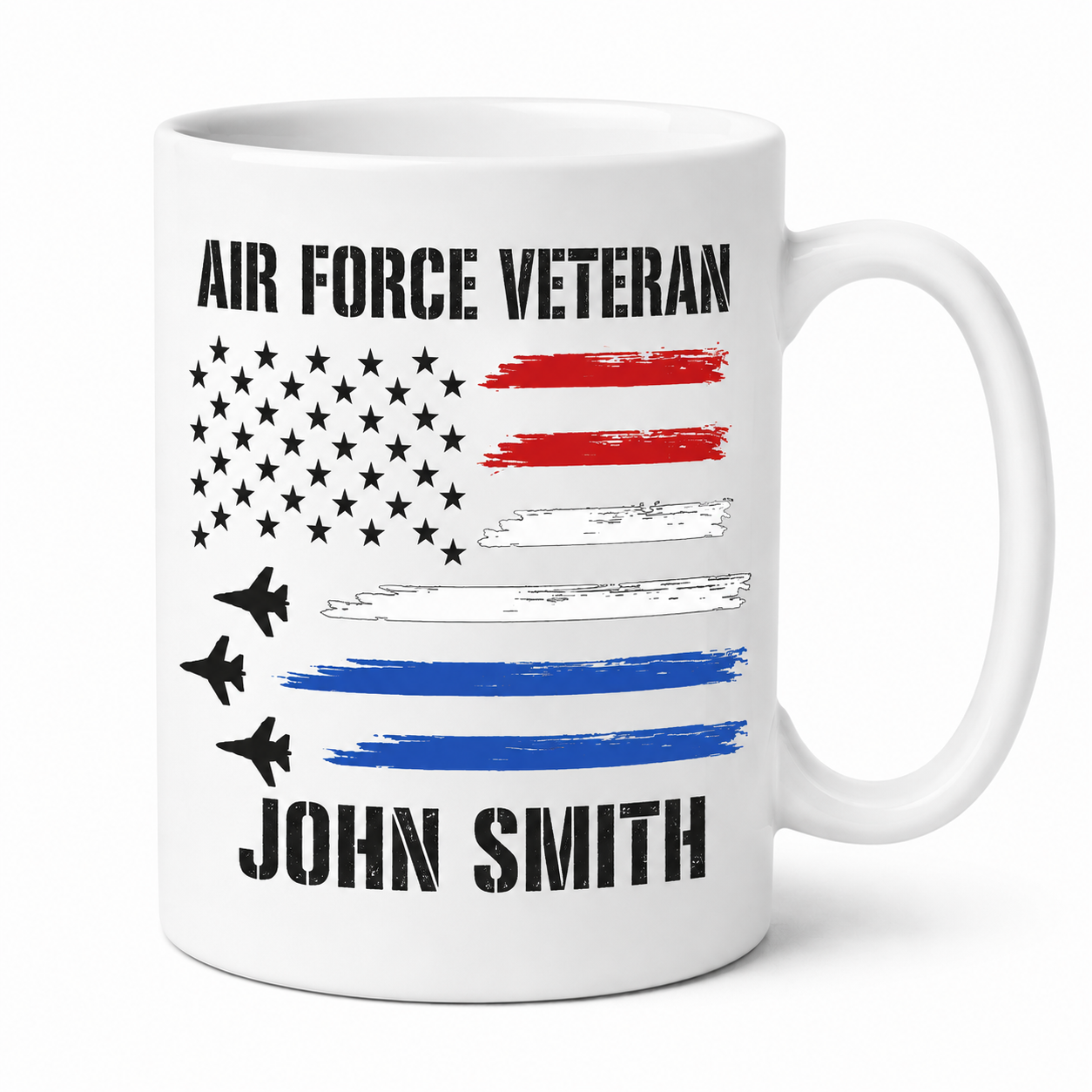 Personalized Air Force Veteran Mug – Custom Name USA Military Coffee Mug for Veterans 🇺🇸✈️