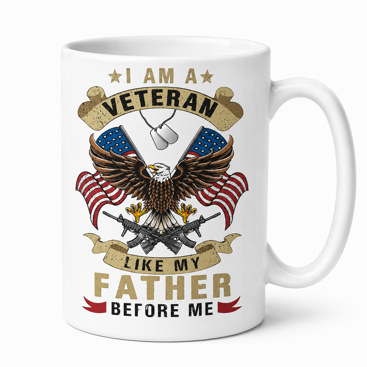 I Am A Veteran Like My Father Before Me Mug – Patriotic Veteran Coffee Mug Gift for Military Families
