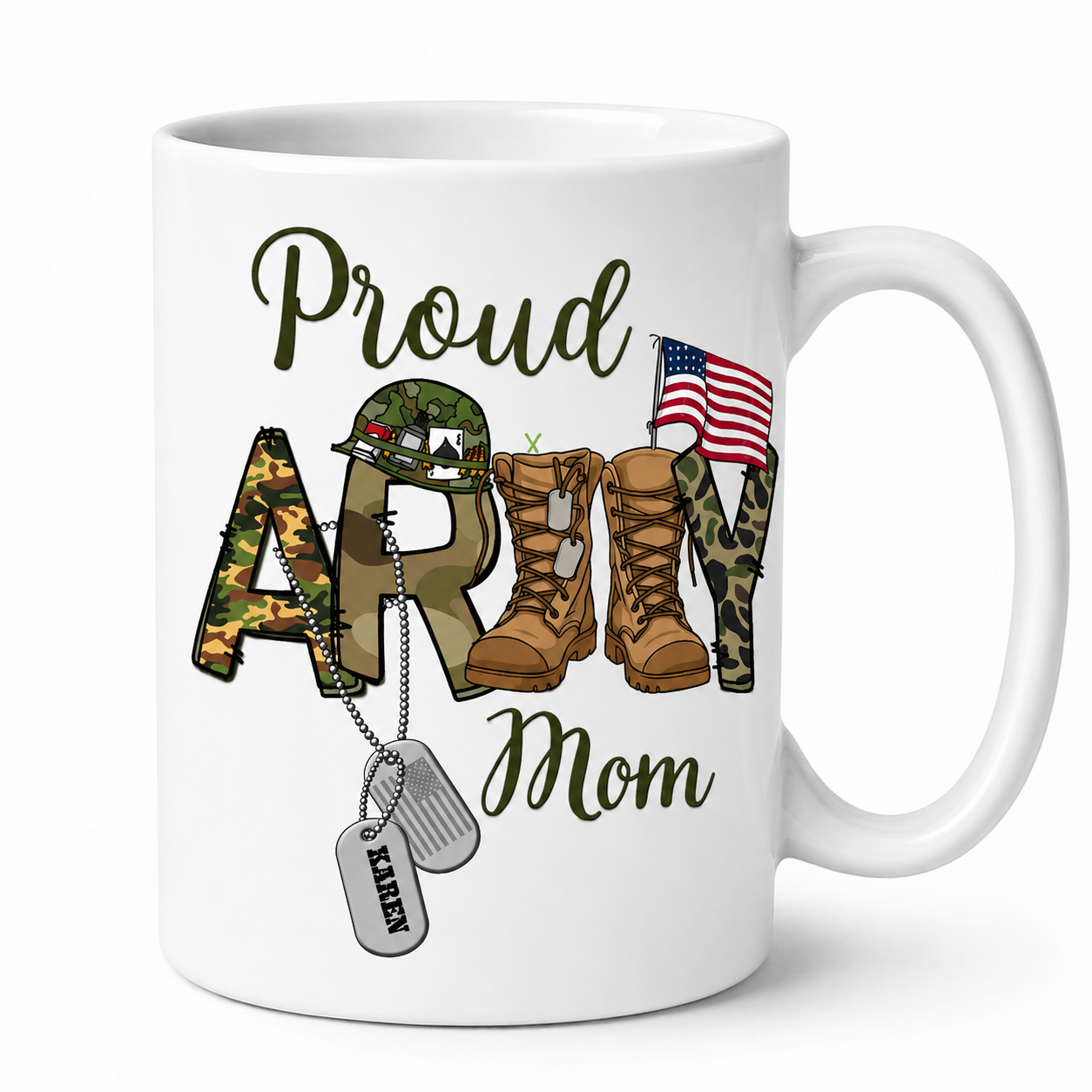 Proud Army Mom Mug – Patriotic Military Mother Coffee Mug for Army Families 🇺🇸🎖️