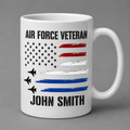 Personalized Air Force Veteran Mug – Custom Name USA Military Coffee Mug for Veterans 🇺🇸✈️
