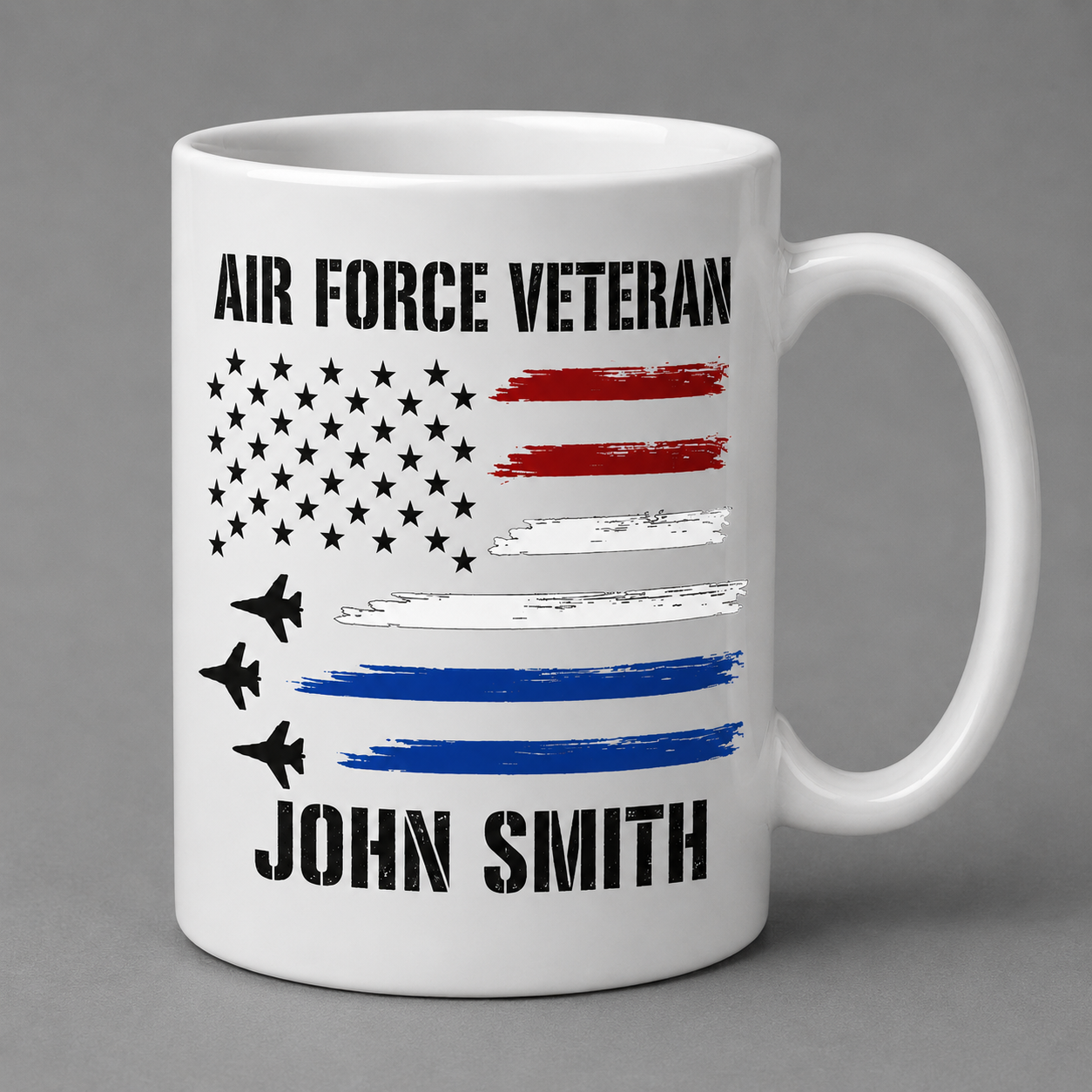 Personalized Air Force Veteran Mug – Custom Name USA Military Coffee Mug for Veterans 🇺🇸✈️