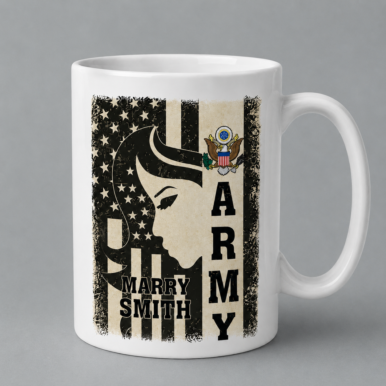 Personalized Army Veteran Mom Mug – Custom Name Military Family Coffee Mug 🇺🇸❤️
