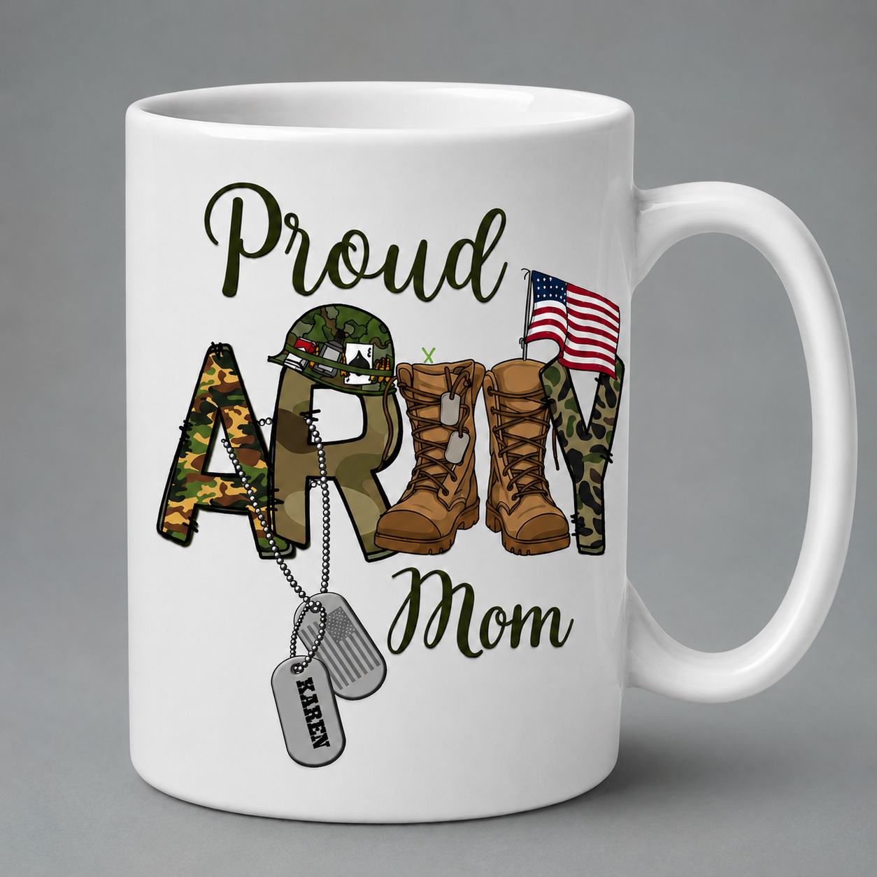 Proud Army Mom Mug – Patriotic Military Mother Coffee Mug for Army Families 🇺🇸🎖️