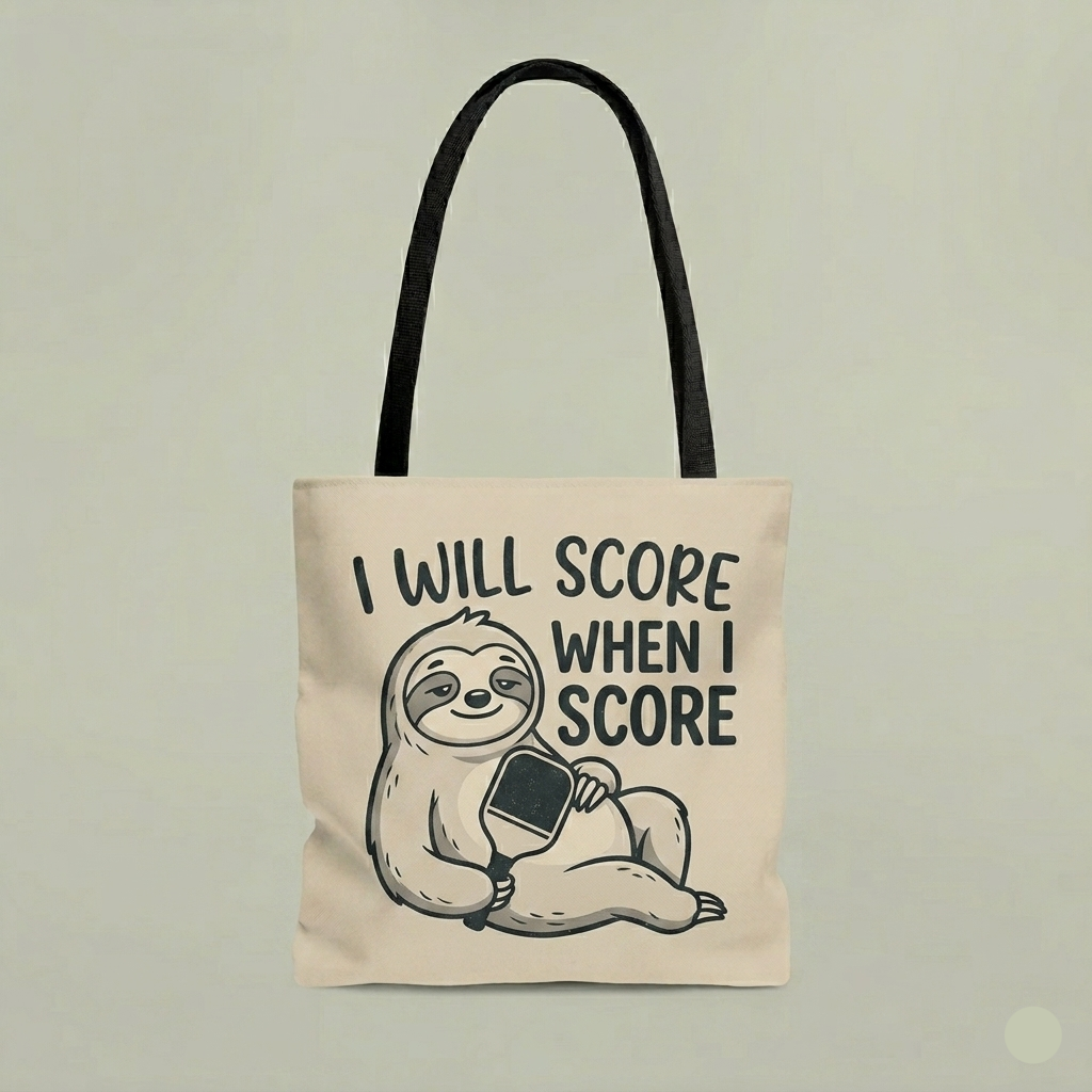 Chill Sloth “I Will Score When I Score” Tote Bag