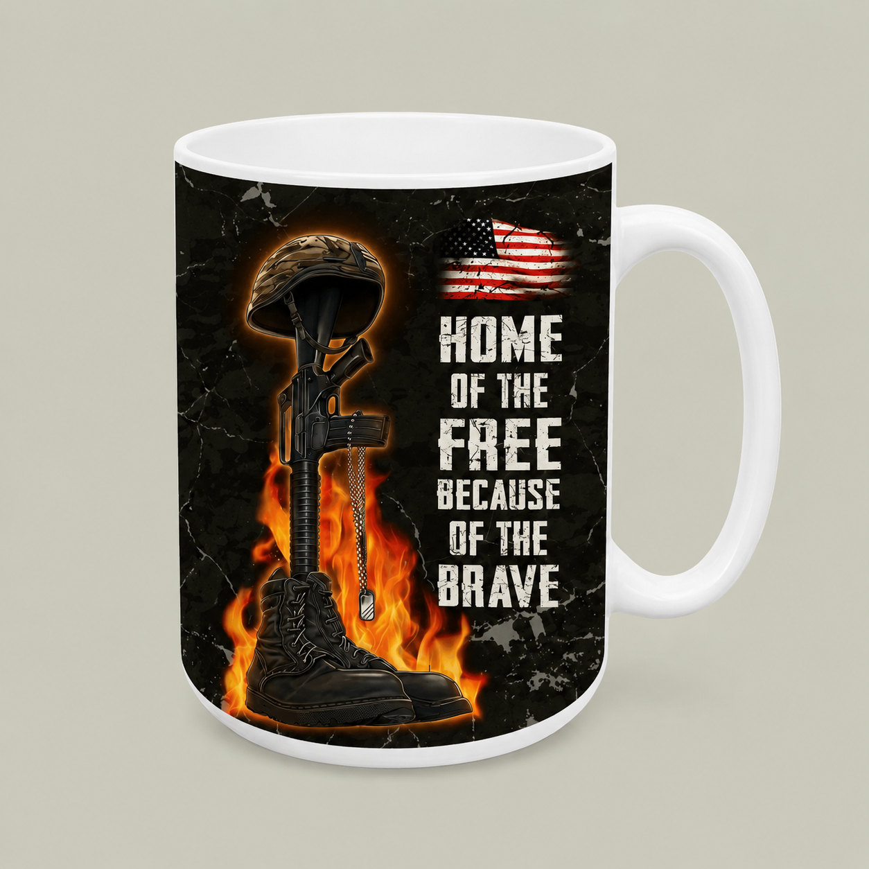 Home of the Free Because of the Brave Mug – Patriotic Military Coffee Mug 🇺🇸☕