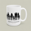 Personalized Family Silhouette Coffee Mug – “Happiness is Homemade”