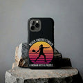 Vintage Pickleball Woman iPhone Case – “Never Underestimate a Woman with a Paddle” Retro Sunset Phone Case