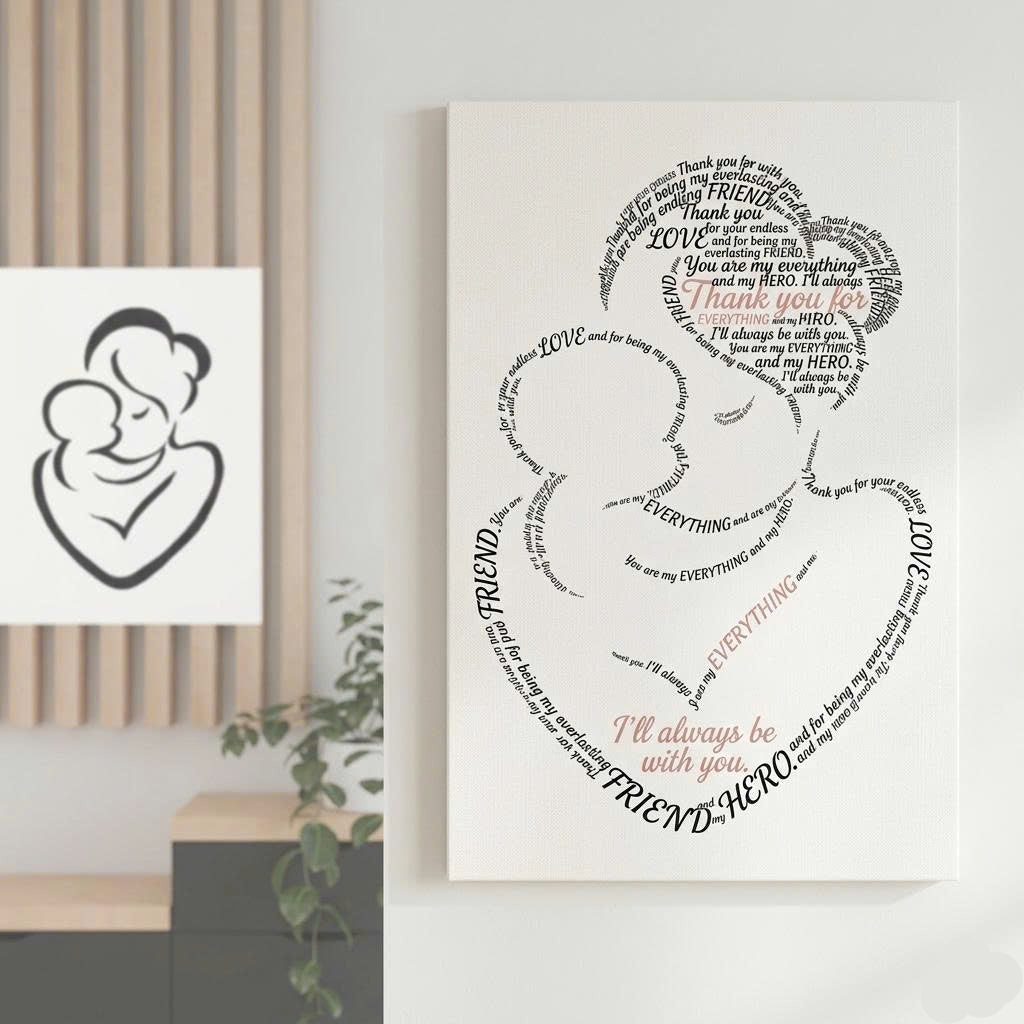 Thank You Mom Word Art Canvas