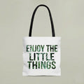 Enjoy The Little Things Tote Bag – Minimalist Aesthetic Canvas Bag | Positive Quote Gift