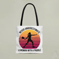 Pickleball Tote Bag – Never Underestimate a Woman with a Paddle | Funny Gift for Pickleball Lovers