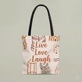 Live Love Laugh Tote Bag – Boho Minimalist Canvas Bag | Inspirational Gift for Women