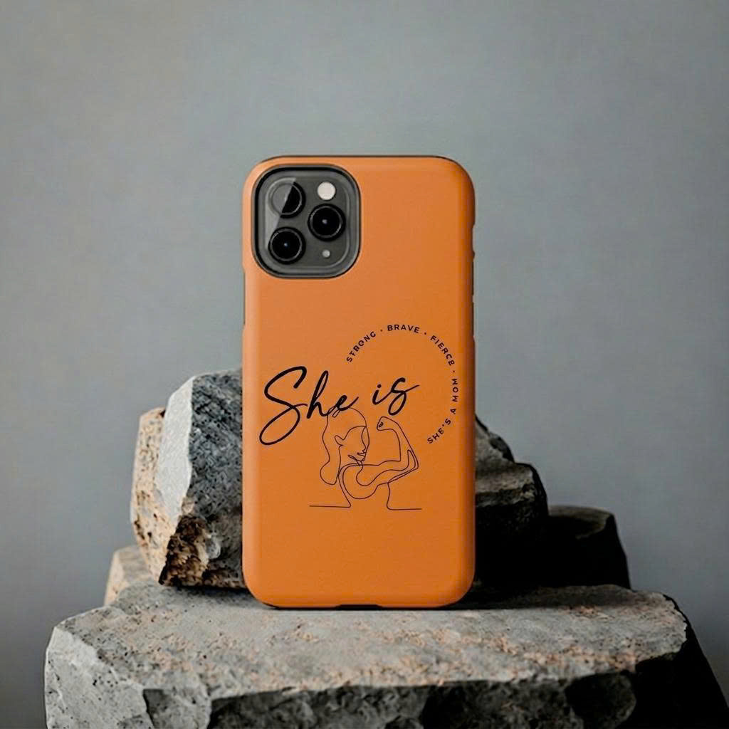 She Is Strong Phone Case – Minimalist Empowering Gift for Women