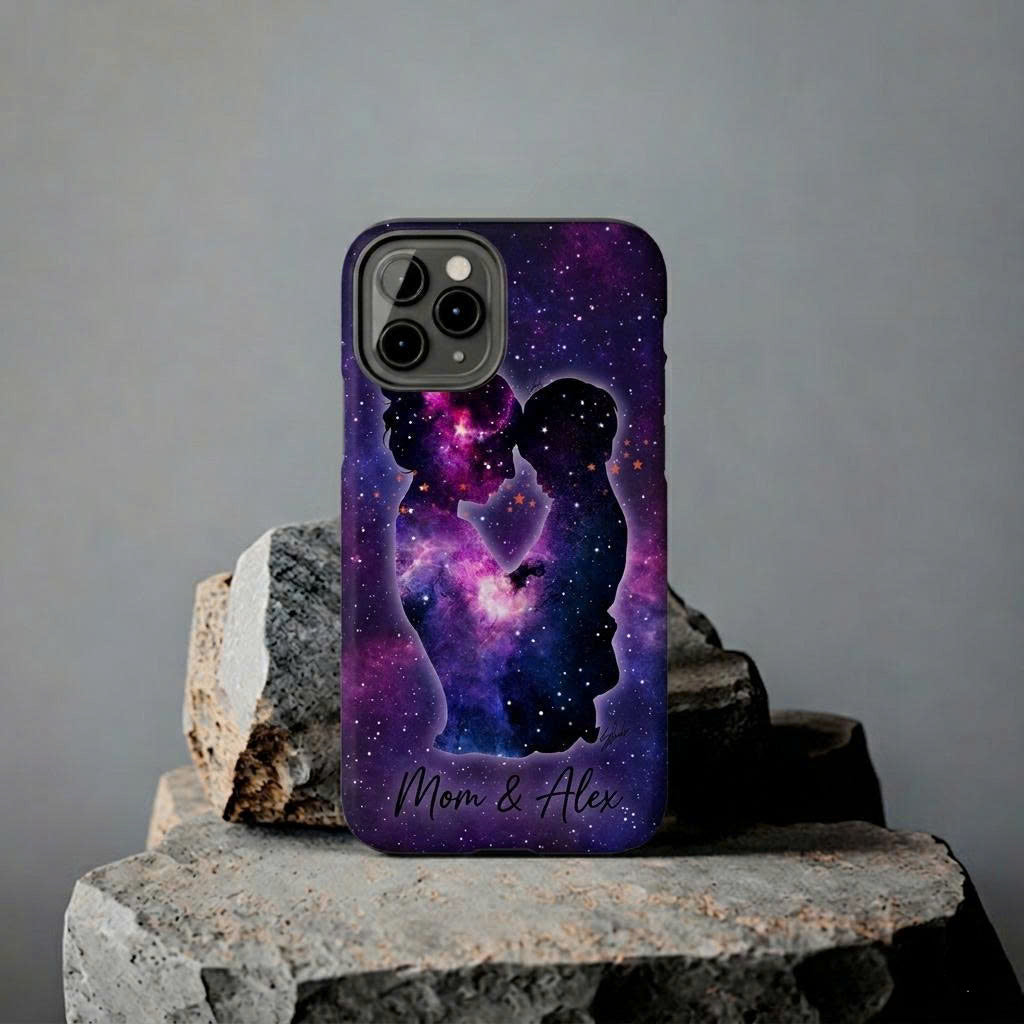 Personalized Mom & Child iPhone Case – Custom Name Gift for Mom