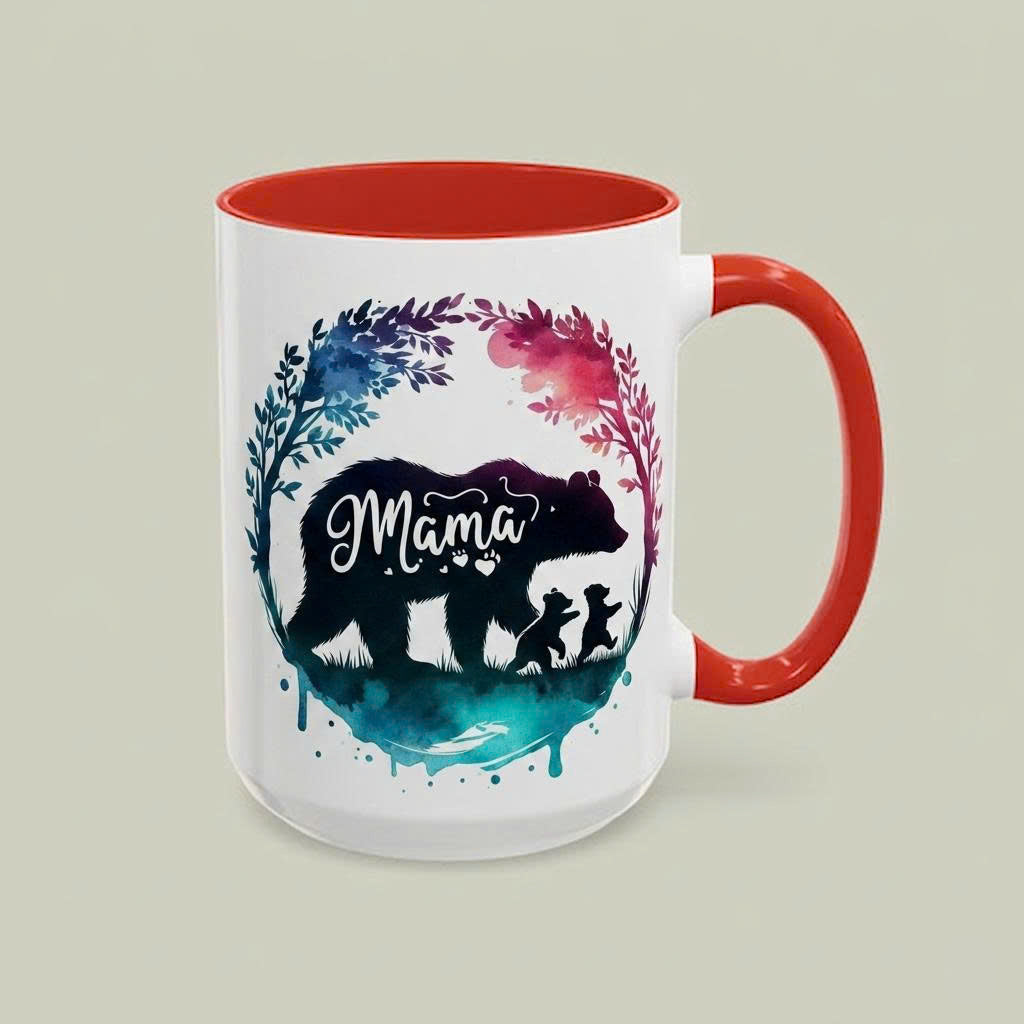 Personalized Mama Bear Mug – Custom Name Woodland Family Coffee Cup
