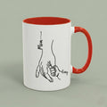 Personalized Mom & Baby Hand Mug – Custom Name Minimalist Love Coffee Cup