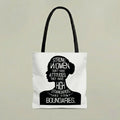 Strong Women Quote Tote Bag – Empowering Feminist Canvas Tote, High Standards & Boundaries Gift for Women