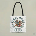Feral Moms Social Club Tote Bag – Funny Mom Canvas Tote, Raising Hellions Graphic Bag, Western Mama Gift