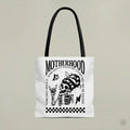 Motherhood Rocks Tote Bag – Funny Skeleton Mom Canvas Tote, Rocker Mama Graphic Bag, Cool Motherhood Gift