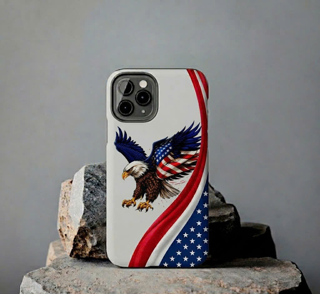 American Eagle Patriotic Phone Case – USA Flag iPhone Case | Freedom Style Protective Cover 🇺🇸🦅
