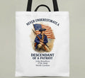 Personalized Descendant of a Patriot Tote Bag – Custom American Heritage Canvas Bag 🇺🇸👜