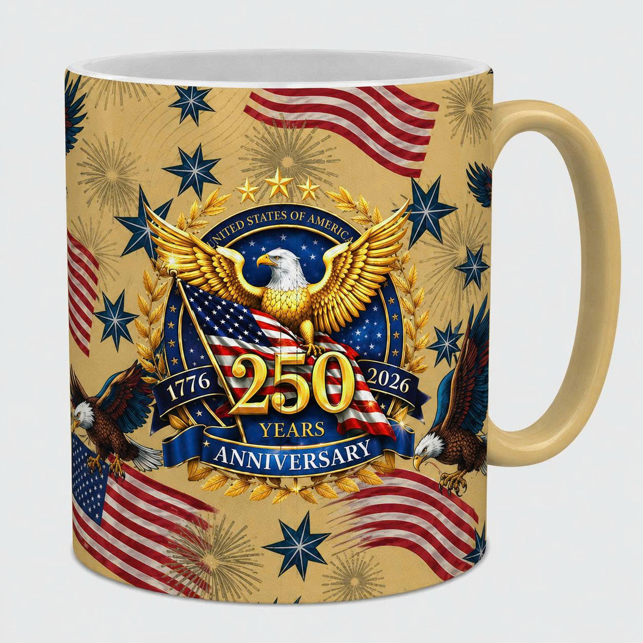 250 Years Anniversary Mug – Patriotic Eagle & American Flag Coffee Mug 🇺🇸🦅