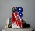 American Flag Brush Style iPhone Case – Patriotic USA Phone Cover
