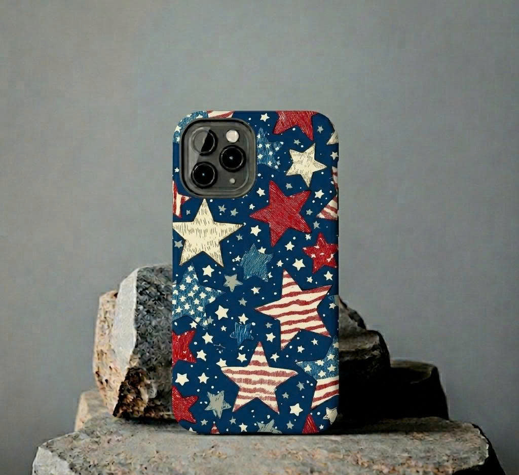 Patriotic Stars iPhone Case – Red White Blue American Flag Phone Case