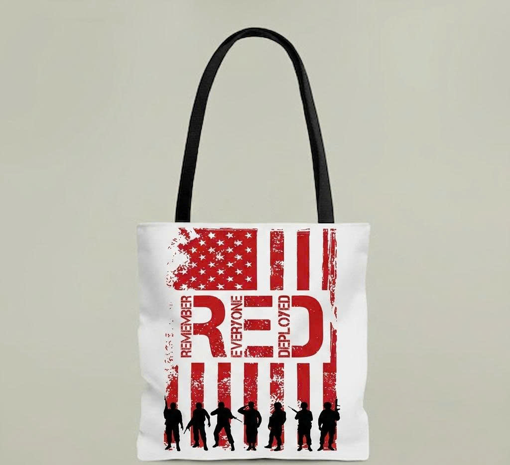 Remember Everyone Deployed Tote Bag – Patriotic USA Veteran Shoulder Bag 🇺🇸🎖️