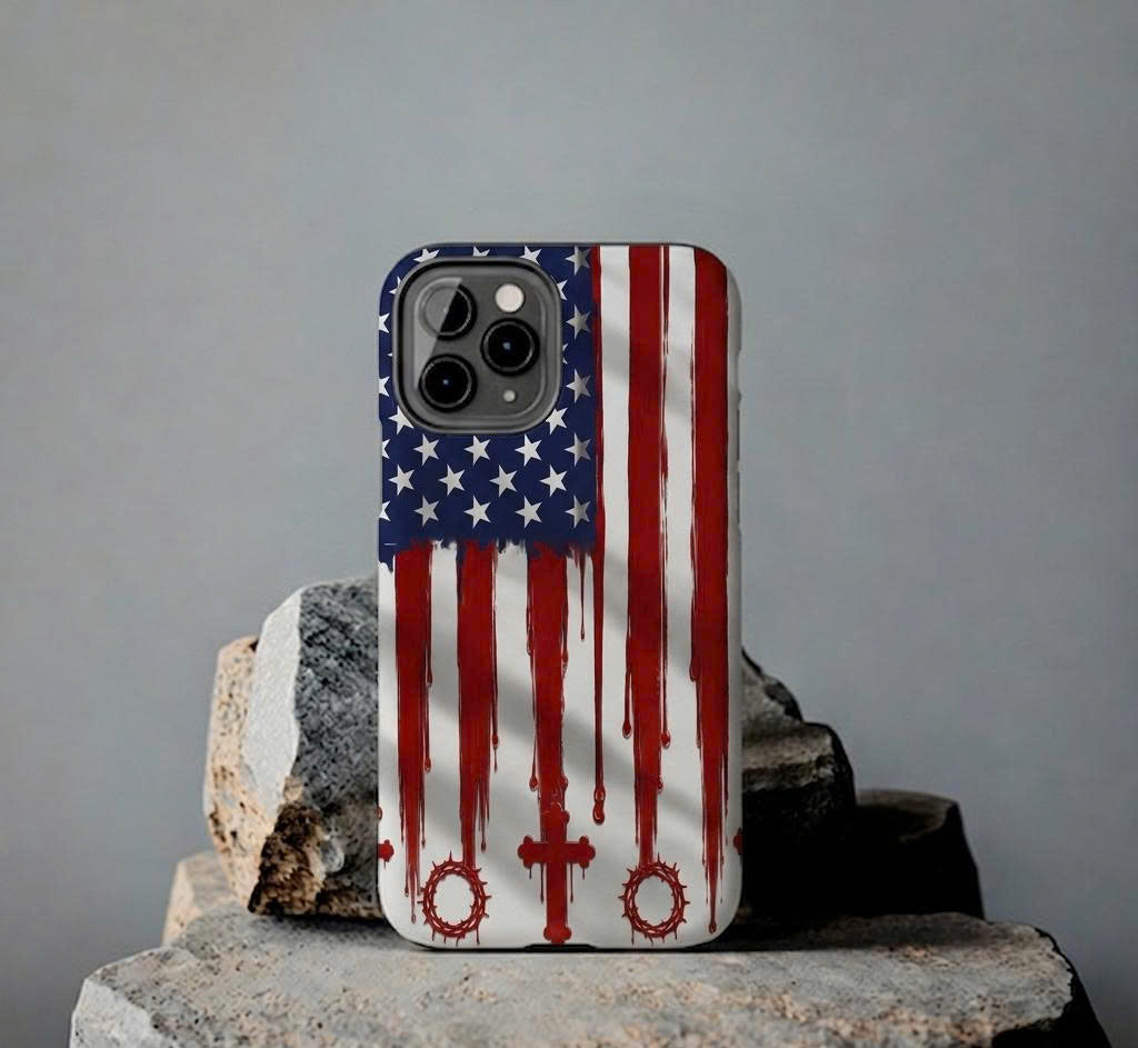 American Faith Flag iPhone Case – Patriotic Christian Phone Cover